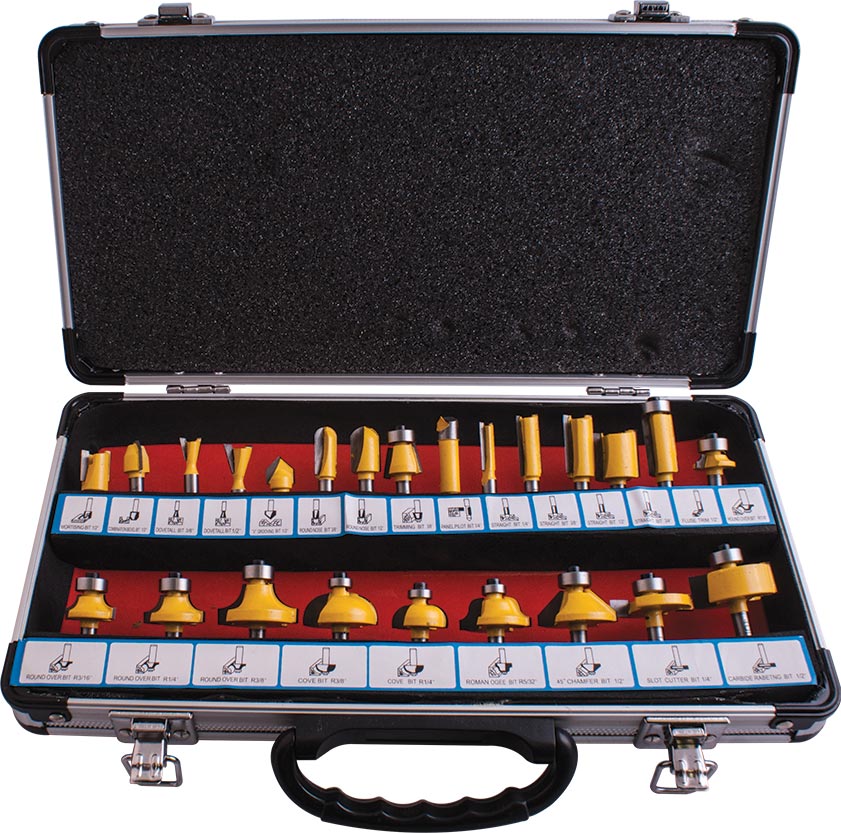 Tork Craft Router Bit Set 24Pc Alum.Case 1/4' freeshipping - Africa Tool Distributors