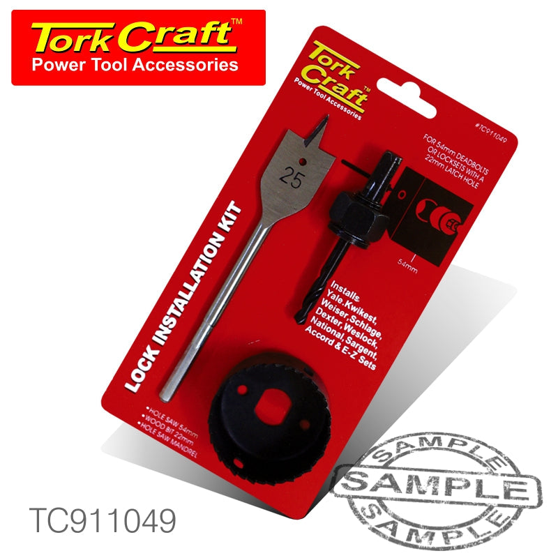 Tork Craft Lock Installation Kit 3Pce freeshipping - Africa Tool Distributors