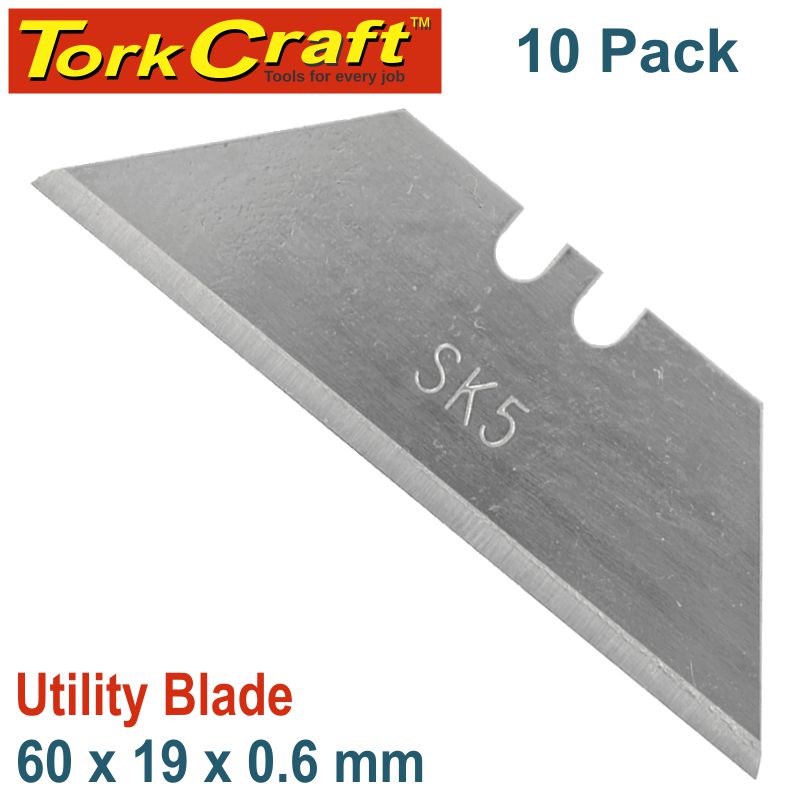 Utility Blade Solid 60Mm X 19Mm X 0.6Mm 10Pc Sk5 freeshipping - Africa Tool Distributors