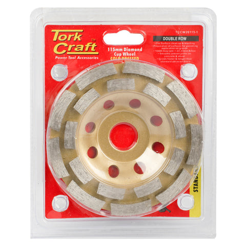 Tork Craft Dia. Cup Wheel 115 X 22.23Mm Dbl Row Cold Pressed freeshipping - Africa Tool Distributors