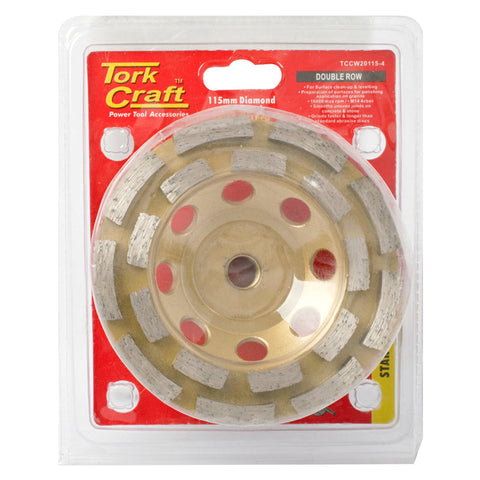 Tork Craft Dia. Cup Wheel 115Mm X M14 Dbl Row Laser Welded freeshipping - Africa Tool Distributors