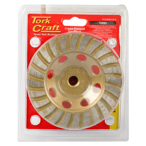 Tork Craft Dia. Cup Wheel 115Mm X M14 Turbo Cold Pressed freeshipping - Africa Tool Distributors