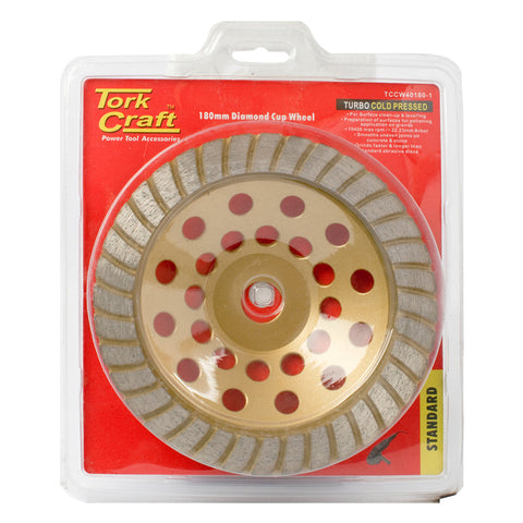 Tork Craft Dia. Cup Wheel 180 X 22.23Mm Turbo Cold Pressed freeshipping - Africa Tool Distributors