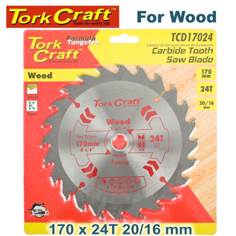 Tork Craft BLADE TCT 170 X 24T 20/16 GENERAL PURPOSE RIP
