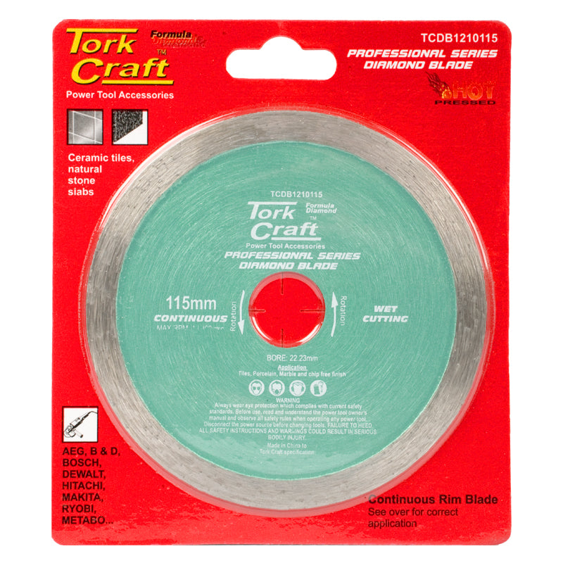Tork Craft Dia.Bld.115 Cont.Rim Hot Press freeshipping - Africa Tool Distributors