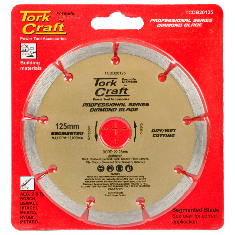 Tork Craft DIAMOND BLADE SEGMENTED 125X22.22MM SINTERED PROFESIONAL