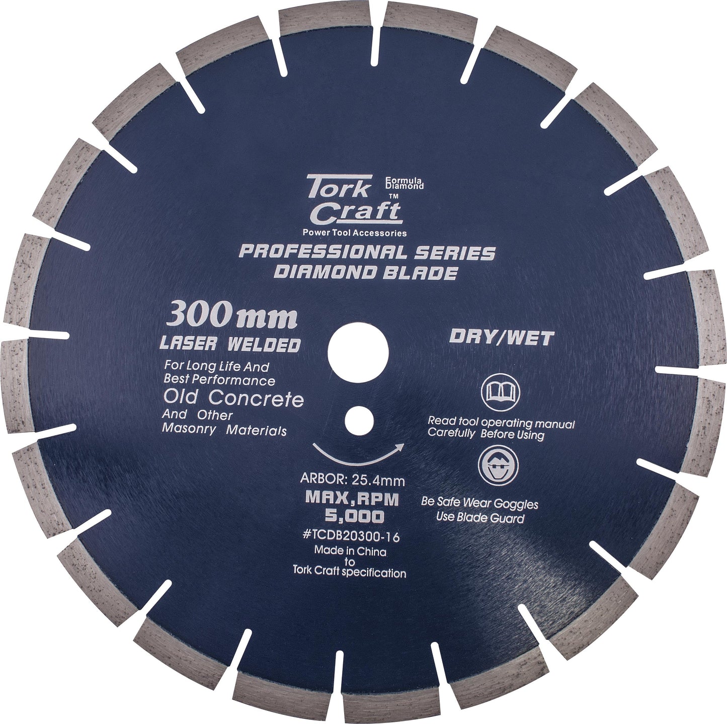 Tork Craft Diamond Blade 300 X 25.4Mm Old Concrete Laser Welded Segmented freeshipping - Africa Tool Distributors