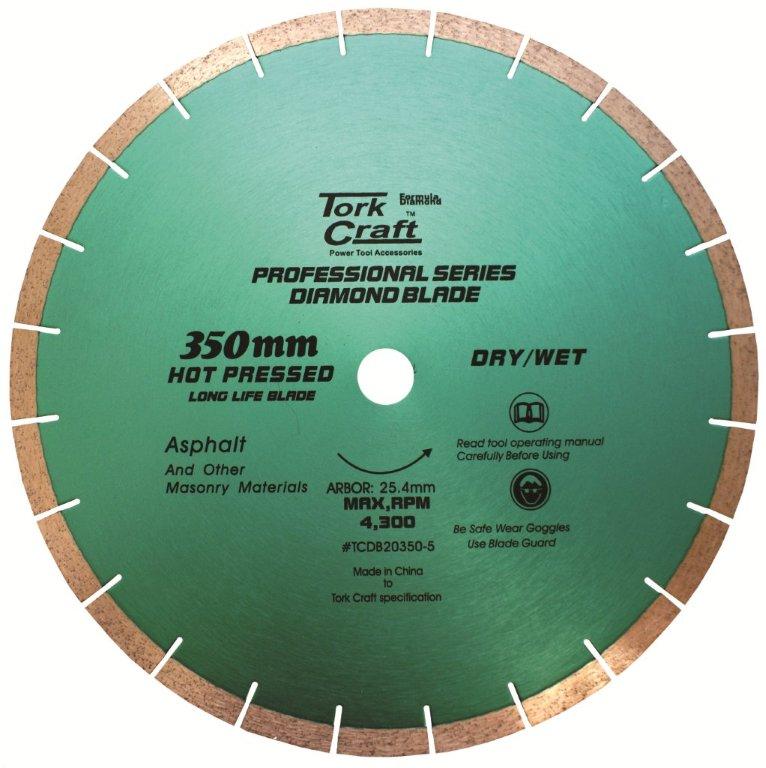 Tork Craft Diamond Blade 350X25.4Mm Asphalt Hot Pressed Segmented Tar freeshipping - Africa Tool Distributors