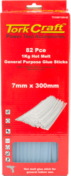 glue stick 07 x 300mm 82pc 1kg hot melt gen. purpose eva 18000cps