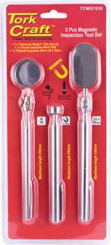 Tork Craft Magnetic Inspection Tool Set 3PC 2 X Inspection Mirrors 1 X Magnetic Pick Up