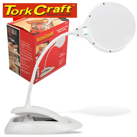 Tork Craft Magnetic Led Usb Rechargeable Desk Lamp 3X ; 5X Mag. Touch Switch & Dim Function freeshipping - Africa Tool Distributors