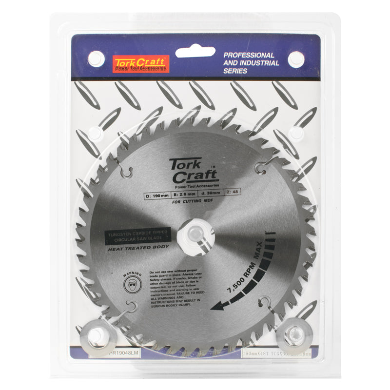 Tork Craft BLADE TCT 190 X 48T 30/20/16 TCG POSITIVE PROFESIONAL INDUSTRIAL
