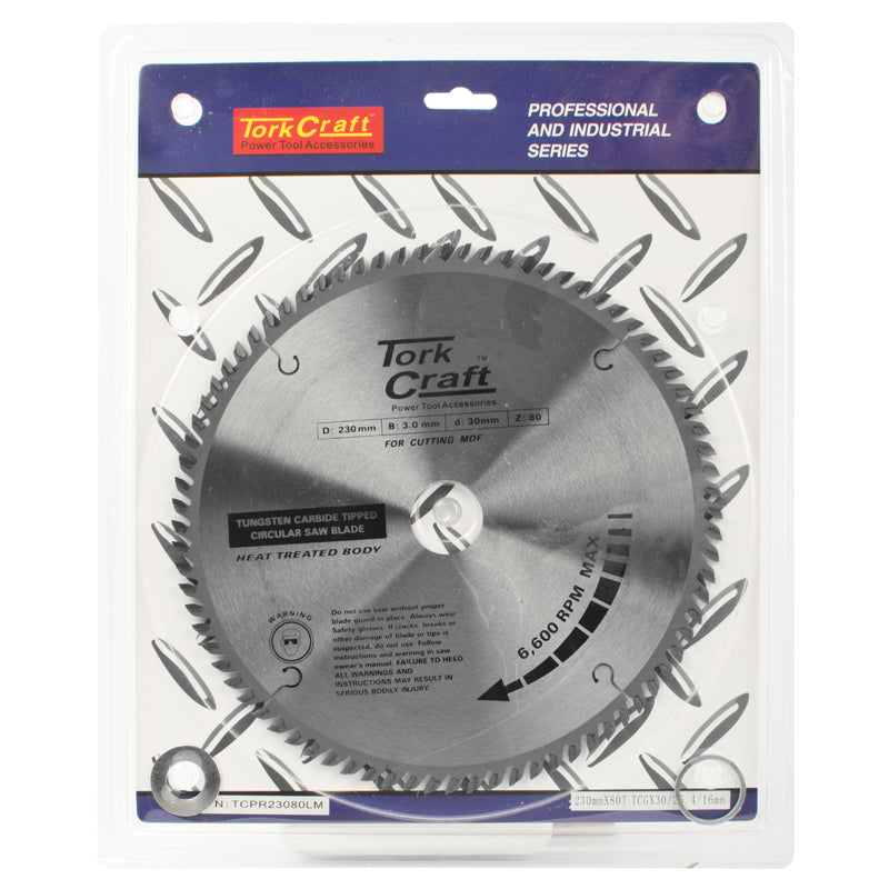 Tork Craft BLADE TCT 230 X 80T 30/1/16 TCG POSITIVE PROFESIONAL INDUSTRIAL