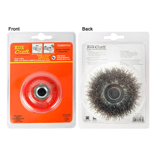 Wire Cup Brush 75 X M14 Crimped Stainless Steel Tcw freeshipping - Africa Tool Distributors