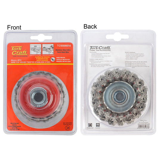 Wire Cup Brush  80 X M14 Knotted Stainless Steel Tcw freeshipping - Africa Tool Distributors