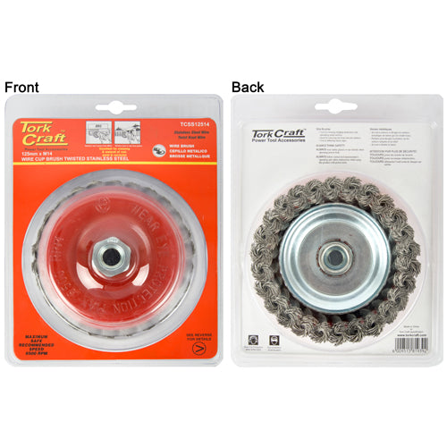 Wire Cup Brush 125 X M14 Knotted Stainless Steel Tcw freeshipping - Africa Tool Distributors
