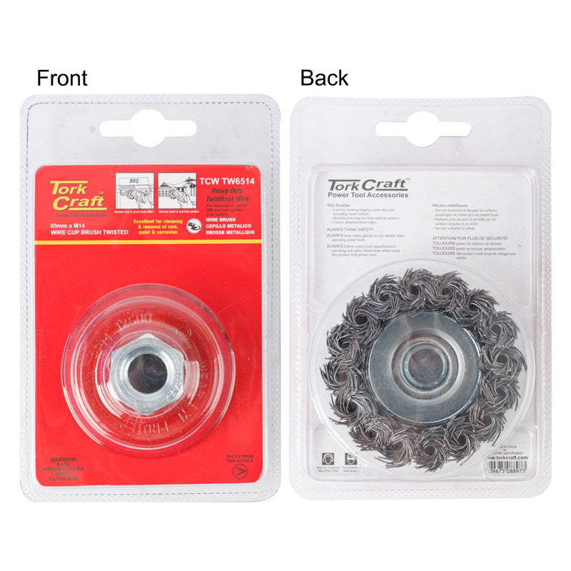Wire Cup Brush Twisted 65Mmxm14 Blister freeshipping - Africa Tool Distributors