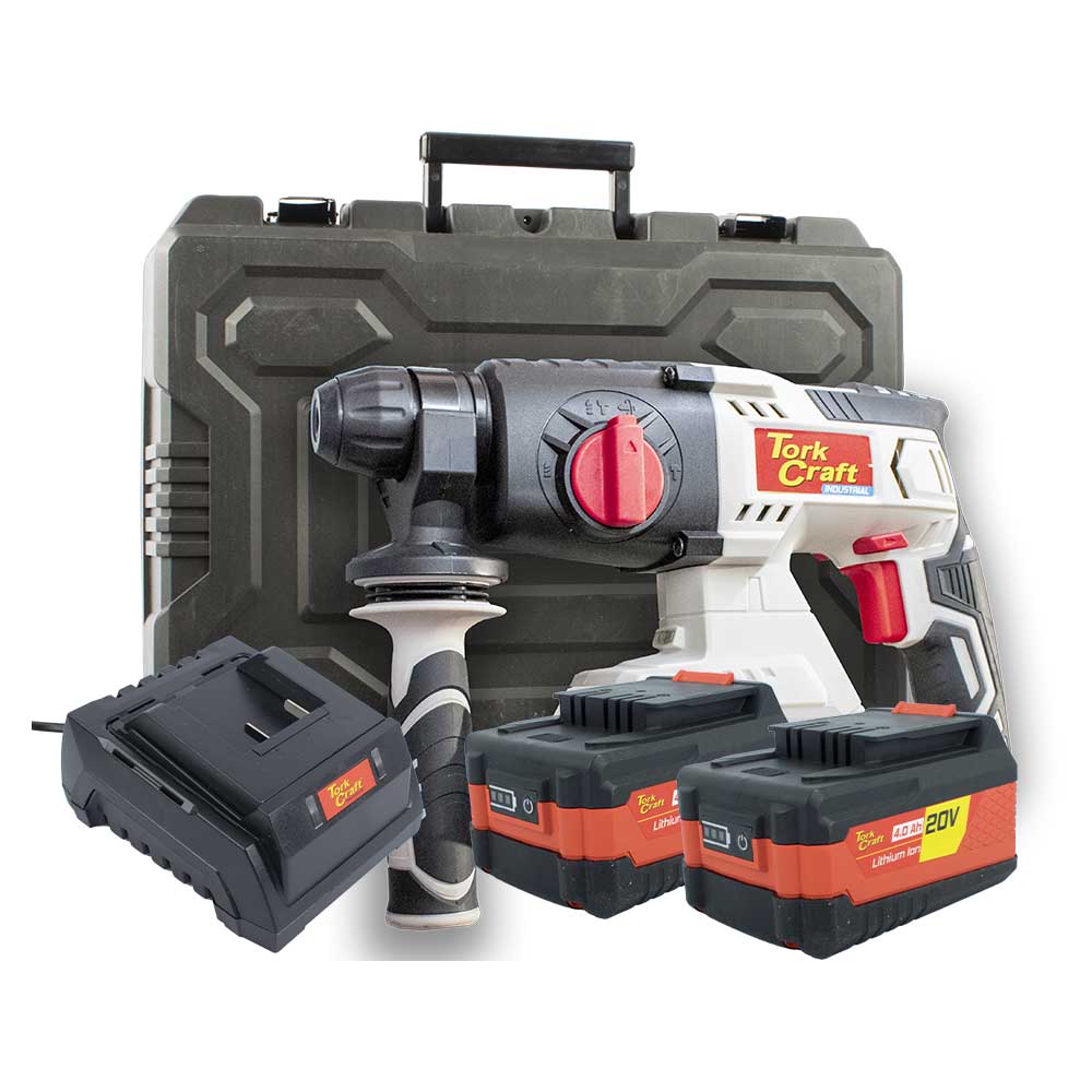 Tork Craft Rot.Hammer 20V Tc20190 C/W Std. Charg. & 2 X 4.0Ah Batteries