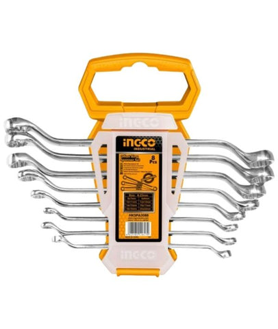Ingco - Offset Ring Spanner Set - 8 Pieces
