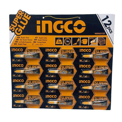 INGCO - Super Glue (12 Units per Card) - 3g per tube