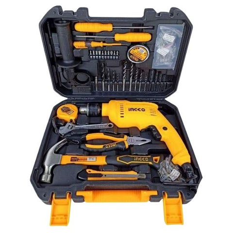 Ingco - Hammer Impact Drill 680W Including 115 Piece Tools Set