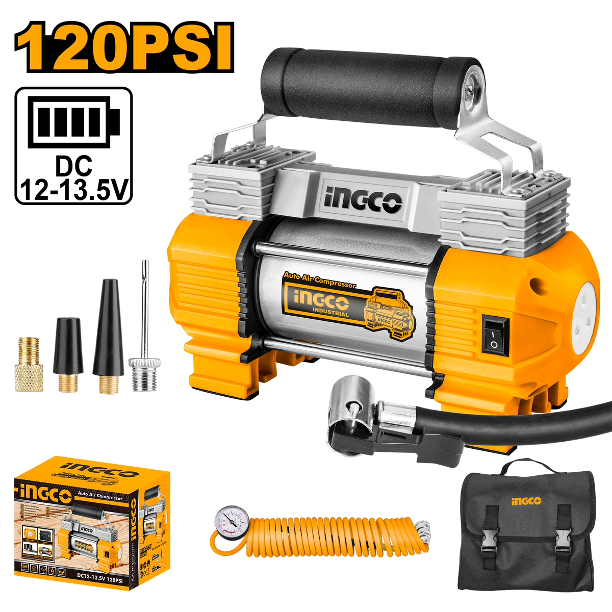 Ingco Auto Air Compressor 12V 120PSI