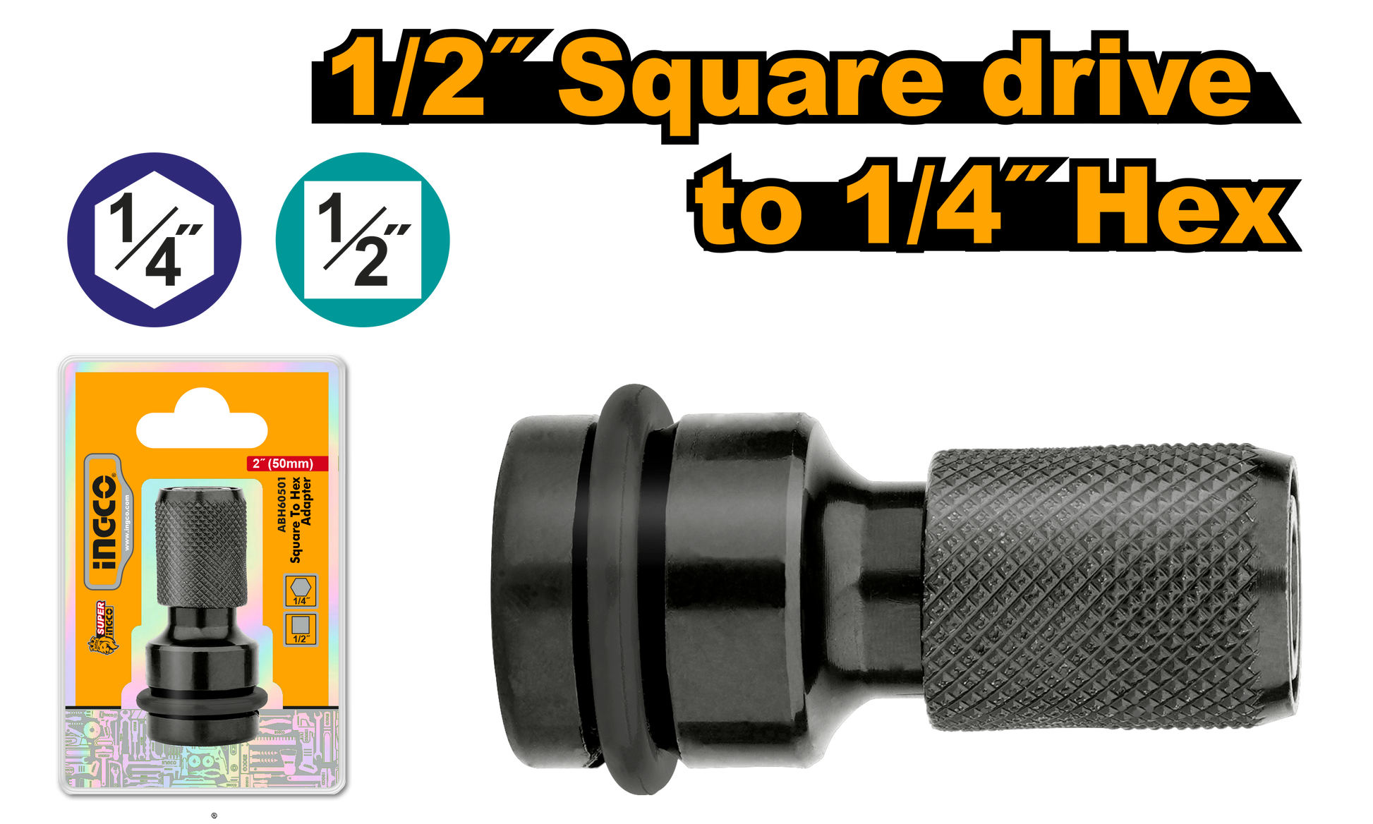 Ingco Adaptor 1/2 Sq To 1/4 Hex ABH60501