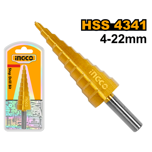 Ingco Drill Bit Step 4341 Shank Rnd 0.4-22Mm
