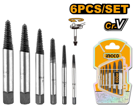 Ingco 6 Pieces screw extractor set
