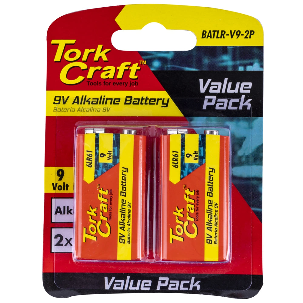 Tork Craft Battery 9V Alkaline X2 Per Card