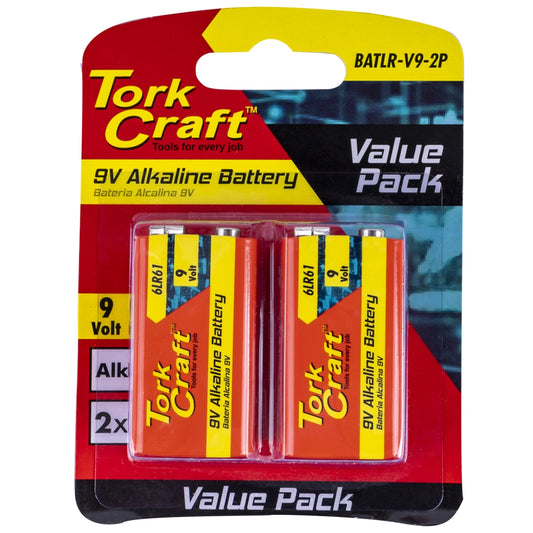 Tork Craft Battery 9V Alkaline X2 Per Card