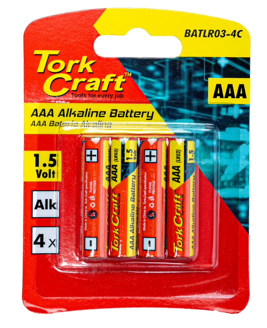 Tork Craft Battery Aaa 1.5V 4 Pack Carded Alkaline