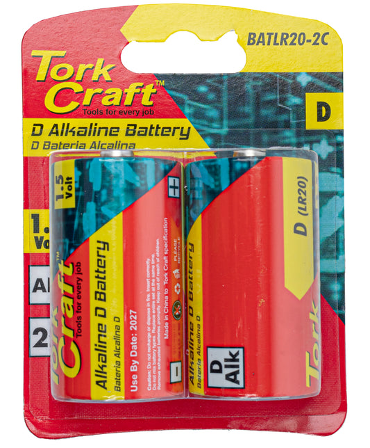 Tork Craft Battery D 1.5V 2 Pack Carded Alkaline