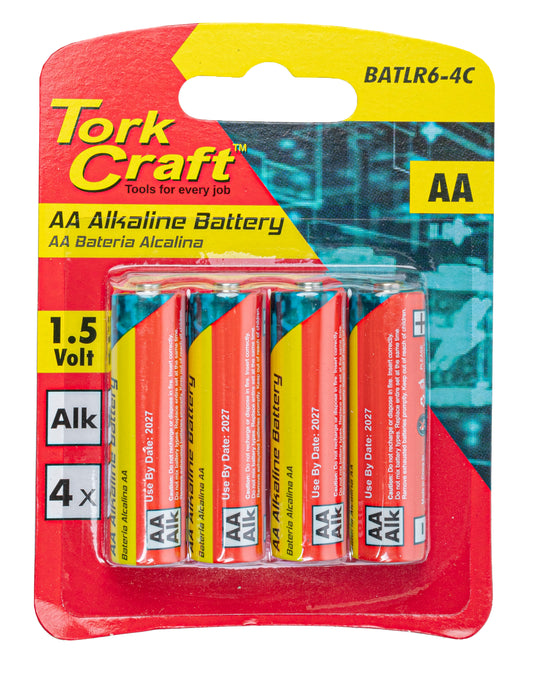 Tork Craft Battery Aa 1.5V 4 Pack Carded Alkaline