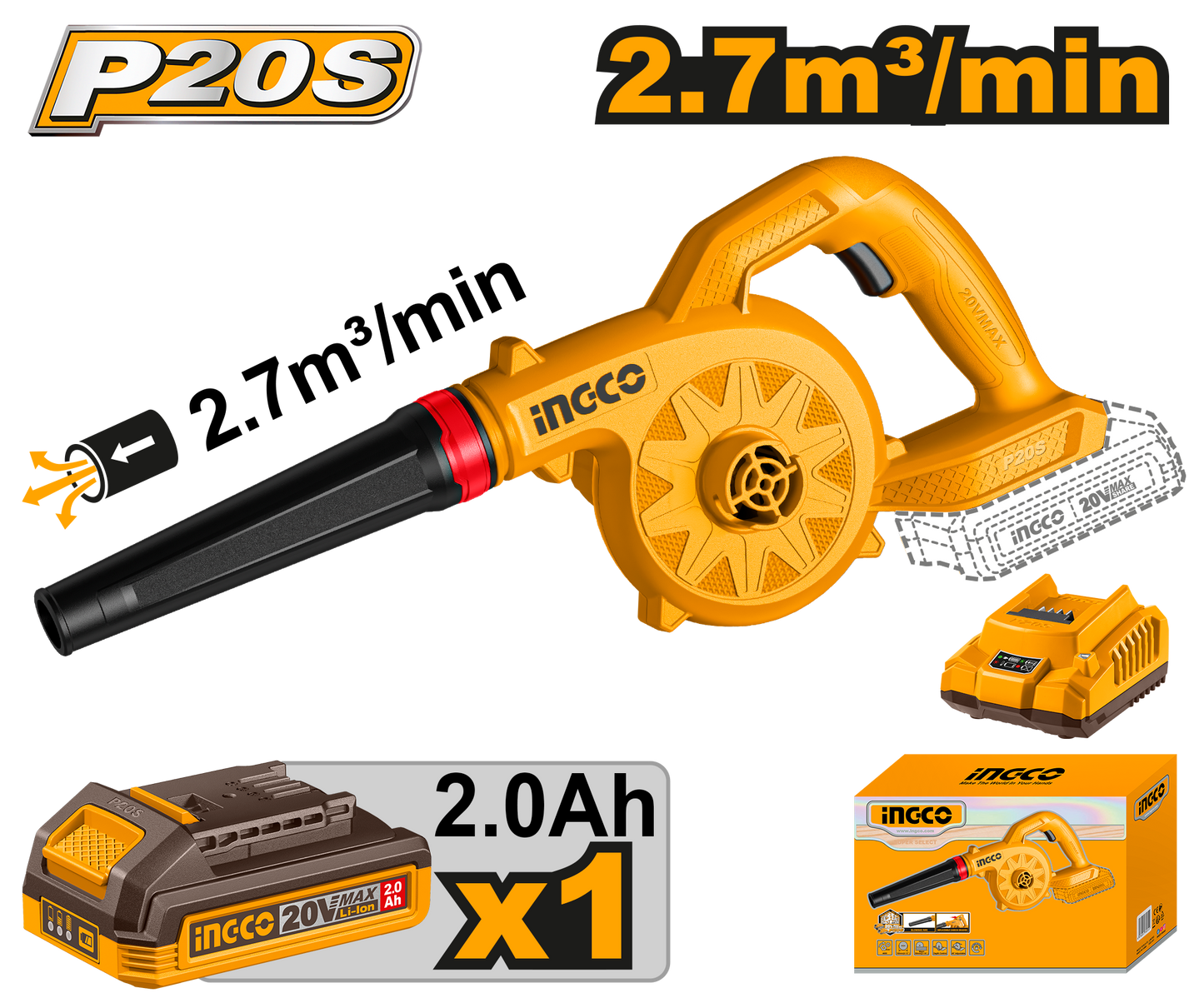 Ingco Cordless Blower 20V Kit