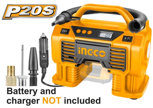 Ingco Cordless Auto Compressor With Air Mattress Inflator