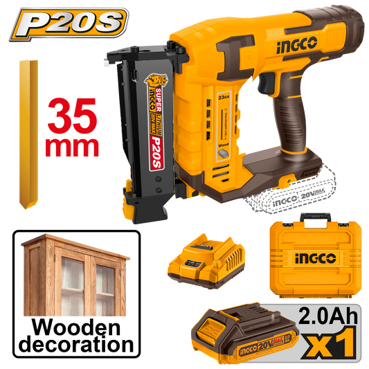 Ingco Cordless Pin Nailer 20V Kit CBNLI3606
