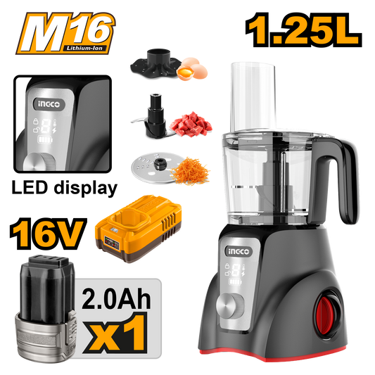 Ingco Cordless Food Processor 250W Kit 16V