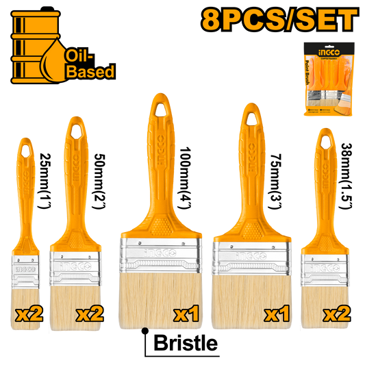 Ingco Paint Brush 8Pc Set