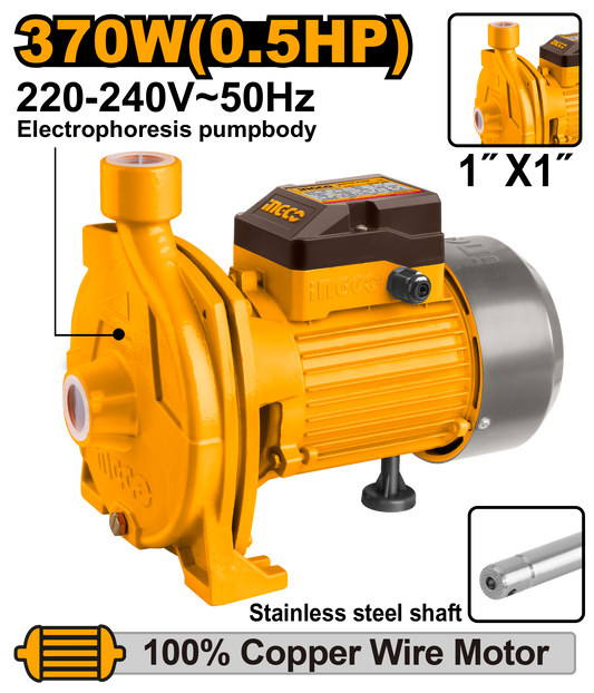 Ingco Pump Centrifugal 370W Maxflow 80L/Min CPM3708