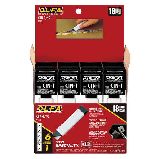 Olfa Carton Cutter With Snap Off Blade 40Pc Display Box