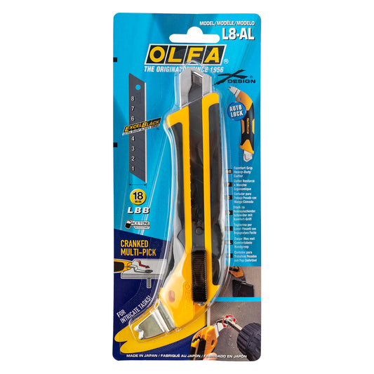 Olfa Olfa Knife 18Mm With Auto Lock Heavy Duty Snap Off Blade Cranked Pick