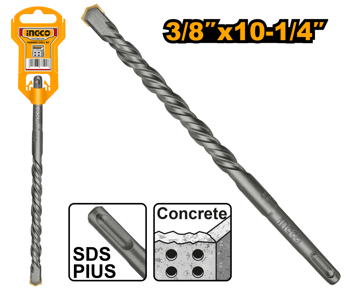 Ingco Drill Bit Sds+ Hammer 8X450Mm