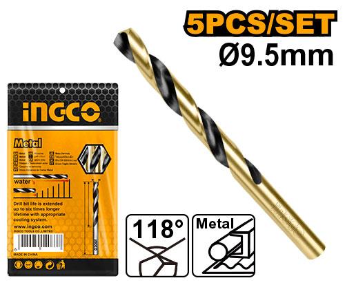 Ingco Drill Bit Hss 9.5Mm 5/Pkt DBT1100953