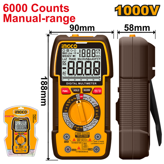 Ingco Multimeter Auto Range True RMS6000