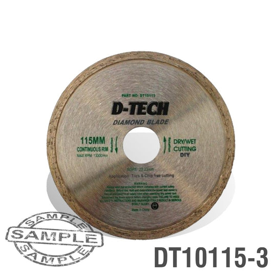 D-Tech Diamond Blade Continuous Rim 115 X 22.23Mm Tiles