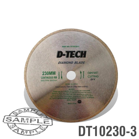 D-Tech Diamond Blade Continuous Rim 230 X 22.23Mm Tile