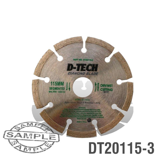 D-Tech Diamond Blade Segmented 115 X 22.23 Brick & Masonry
