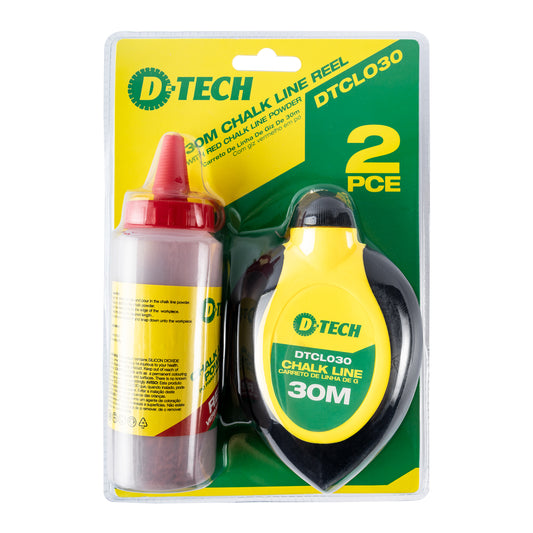 D-Tech Chalk Line 30M Reel Abs Shell Red Powder H/Duty