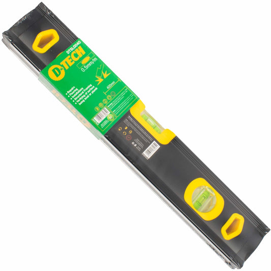 D-Tech Spirit Level Beam 400Mm X 1.6Mm 3 X Vial 0.5Mm Accur. Alum.